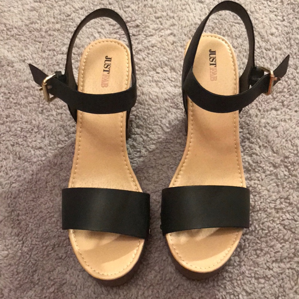 JustFab strappy chunky Heels